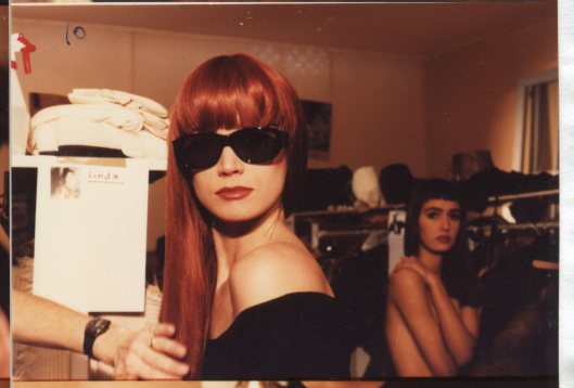 Tara Shannon posing and Gail hiding from my indiscreet camera.