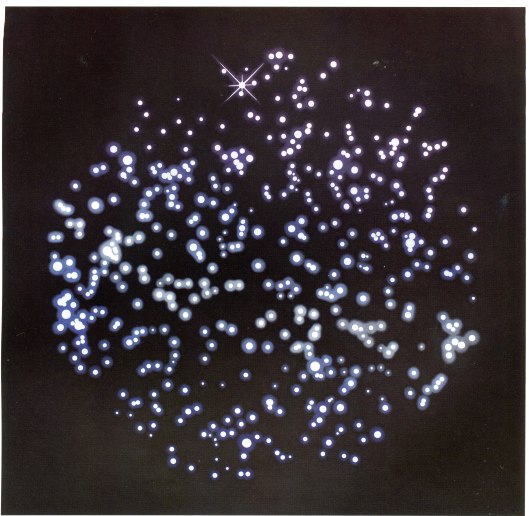 Kong Lingnan original piece "Four Season" a painted constellation for each season. Here 'Autumn".