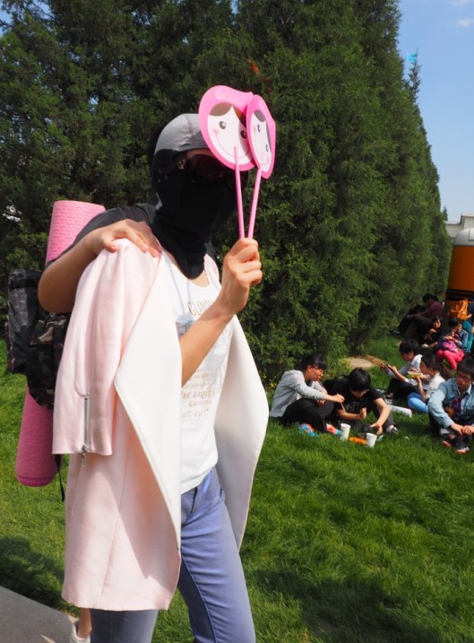 Or hanging out with her boyfriend, I am not sure. 