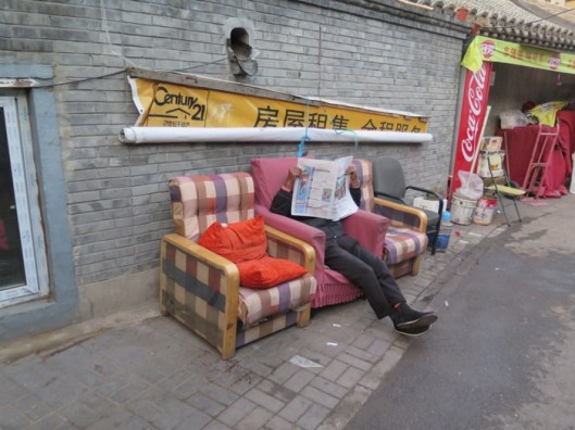 A local ignoring the masses. 